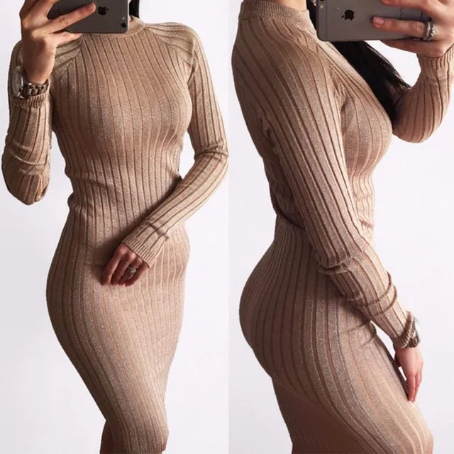 Knitted bodycon sweater dress