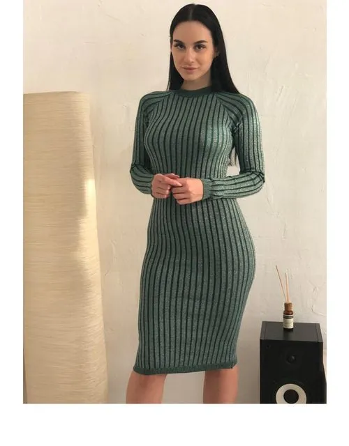 Knitted bodycon sweater dress