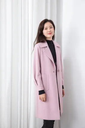 Knitted Wool Pink Overcoats