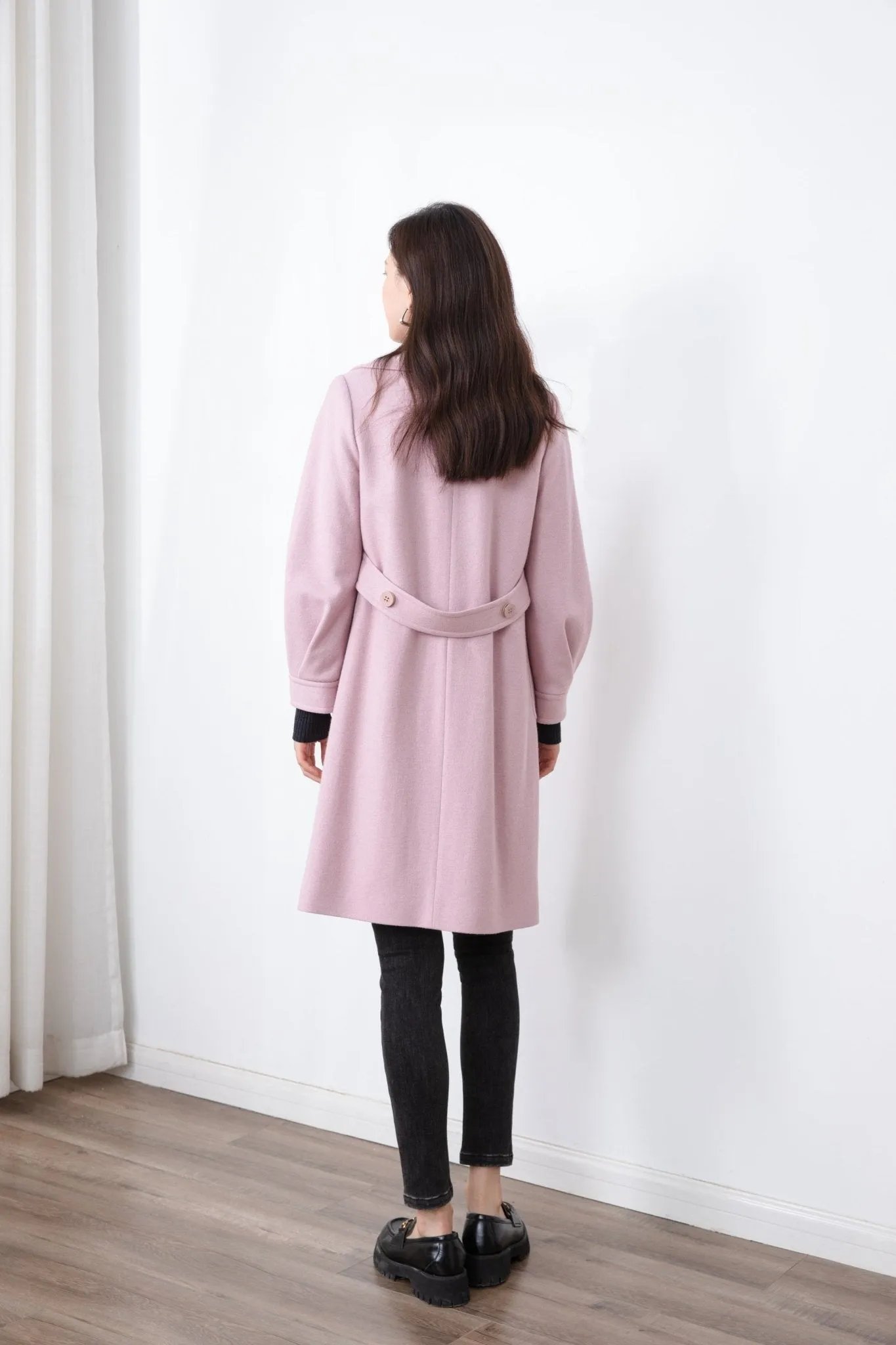 Knitted Wool Pink Overcoats