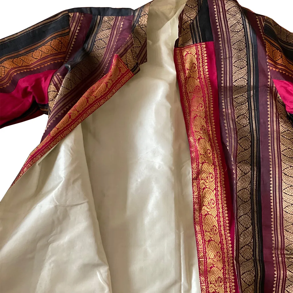 Lal Zari Jacket with Sari Borders