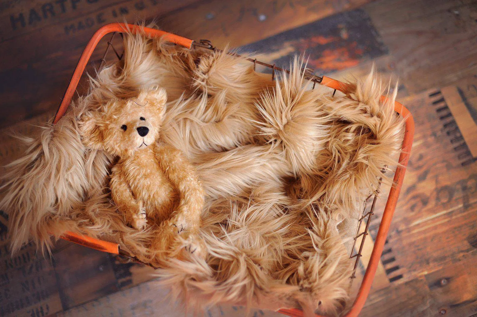 Light Brown Mongolian Faux Fur Rug Photography Prop Newborn Baby