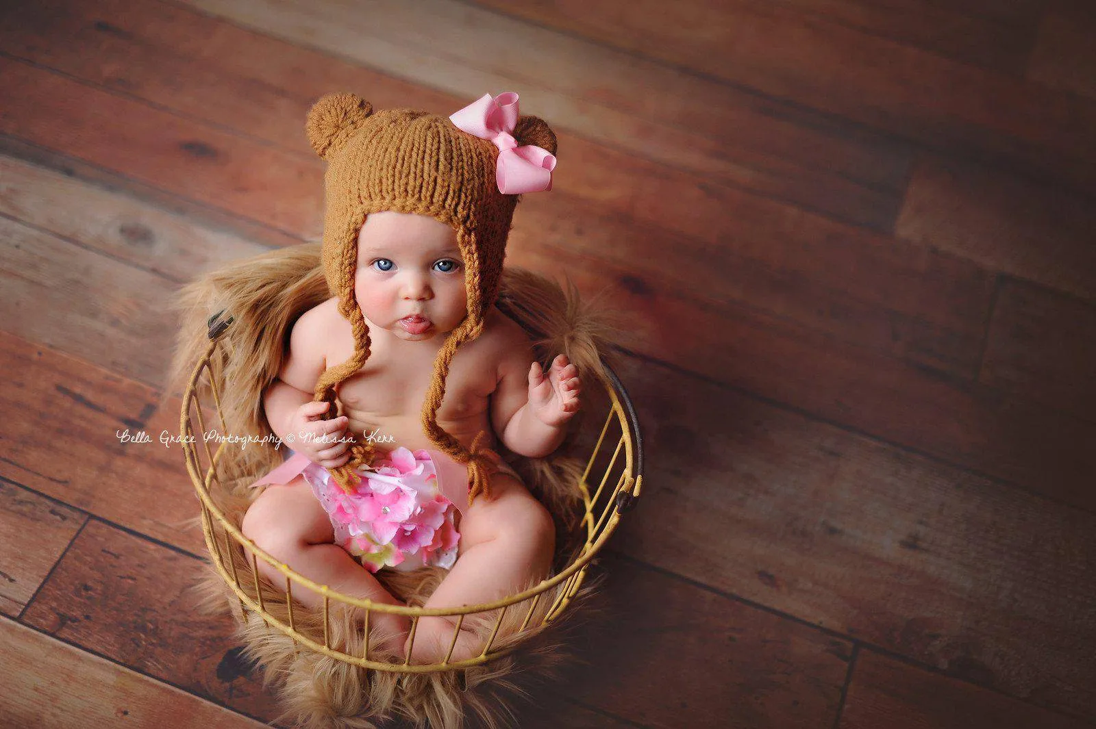 Light Brown Mongolian Faux Fur Rug Photography Prop Newborn Baby