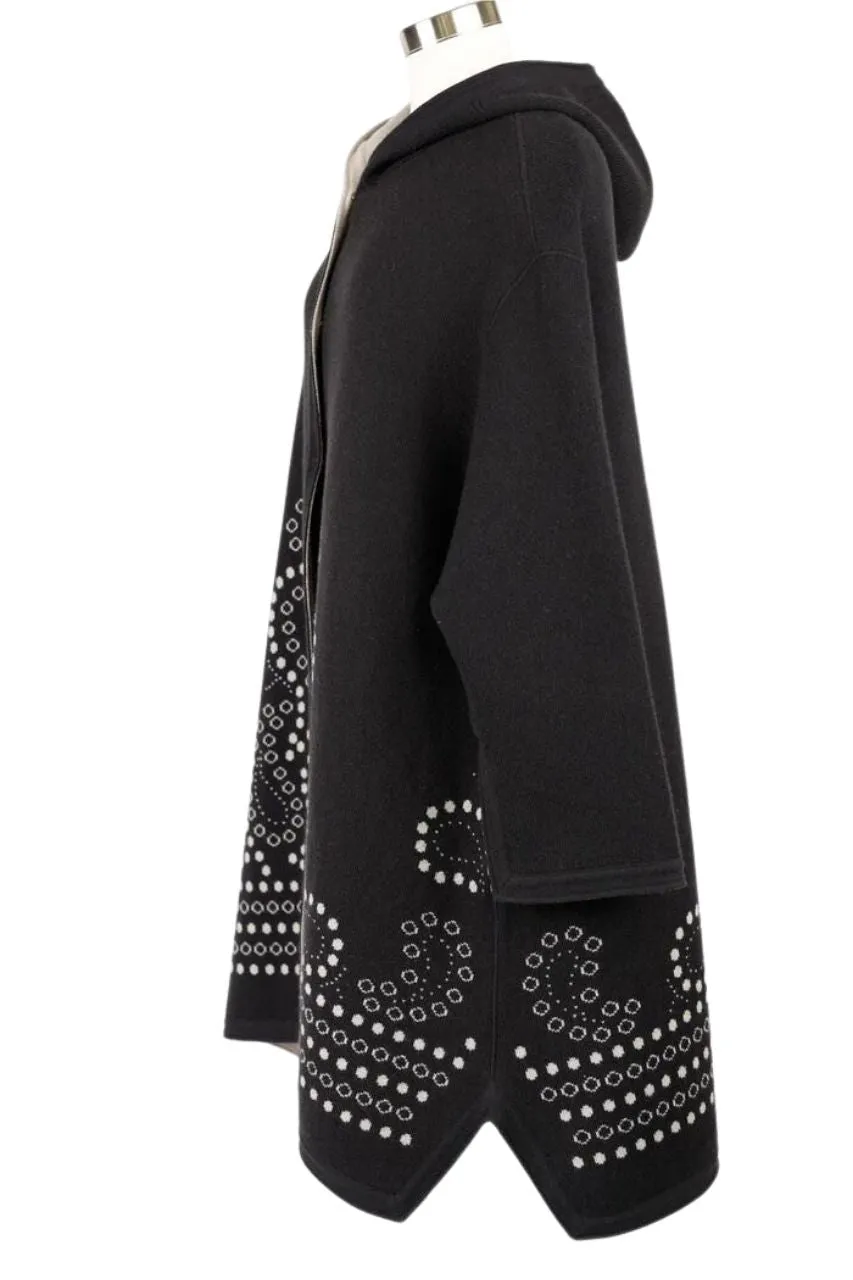 Long Cashmere Paisley Print Dress Coat