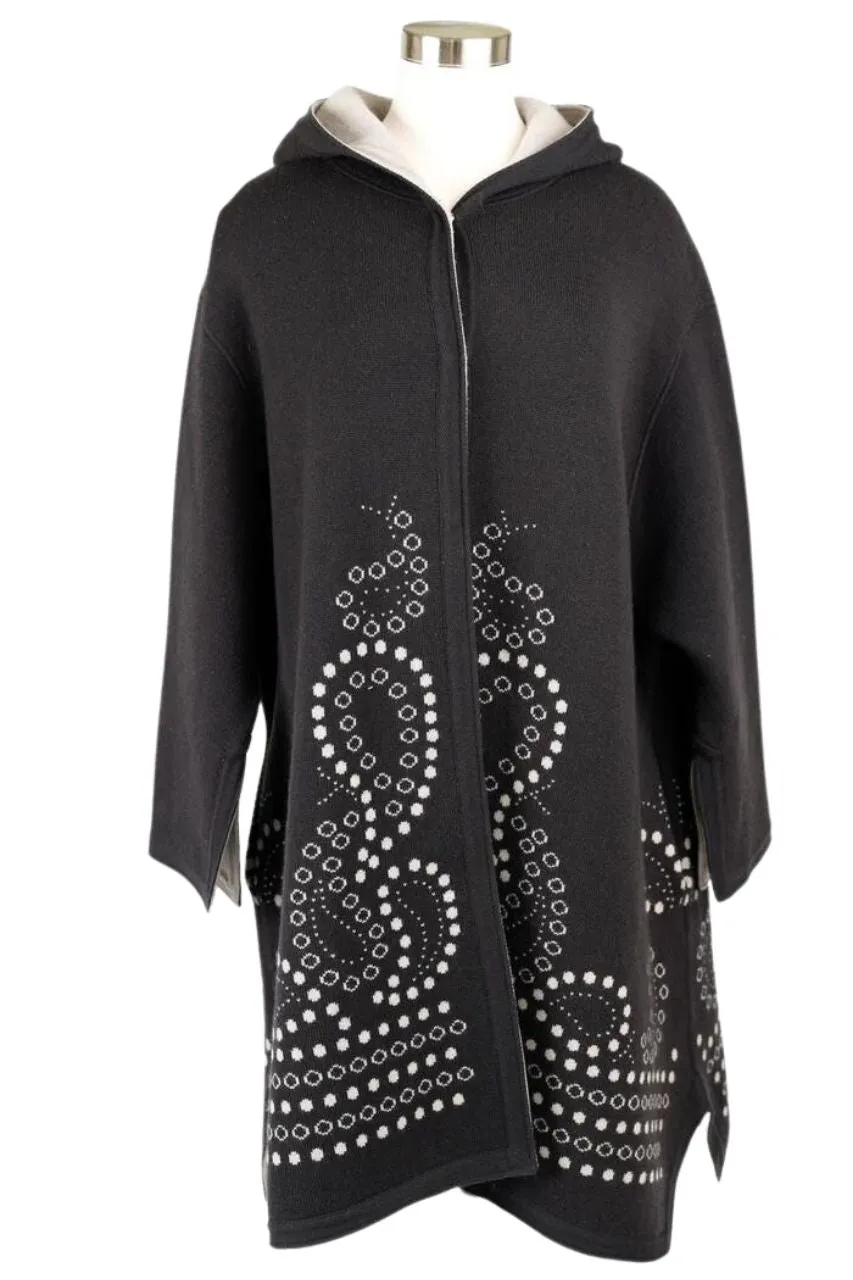 Long Cashmere Paisley Print Dress Coat