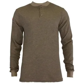 Long Sleeve Henley - Flash Fire (FR) and Arc Flash Resistant, Rib Knit Cuffs, Lightweight, Performance Fabric