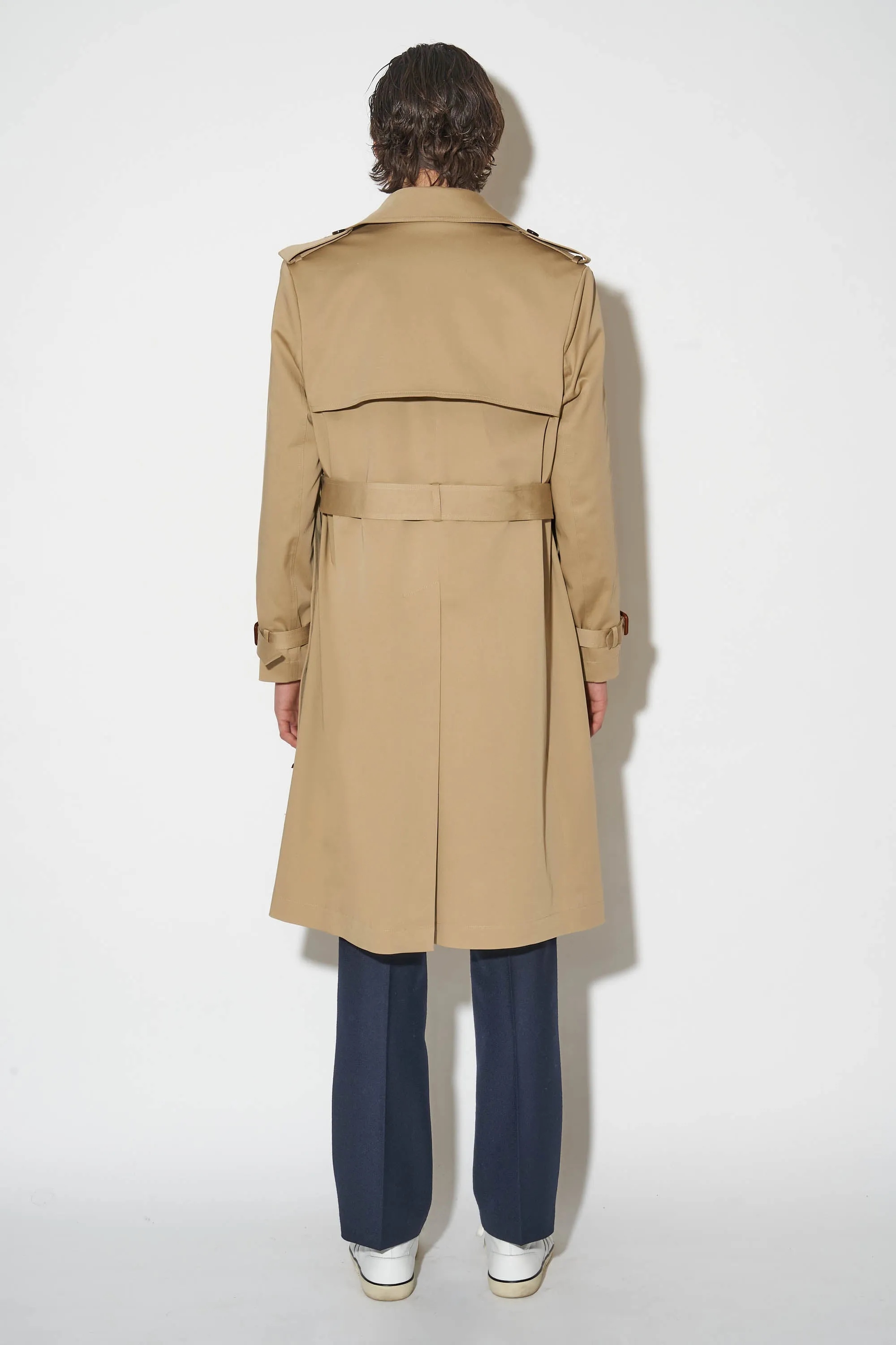 Long trench en gabardine de coton