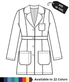 Made To Order Women's 34 Inch Button Closure Medical Lab Coat