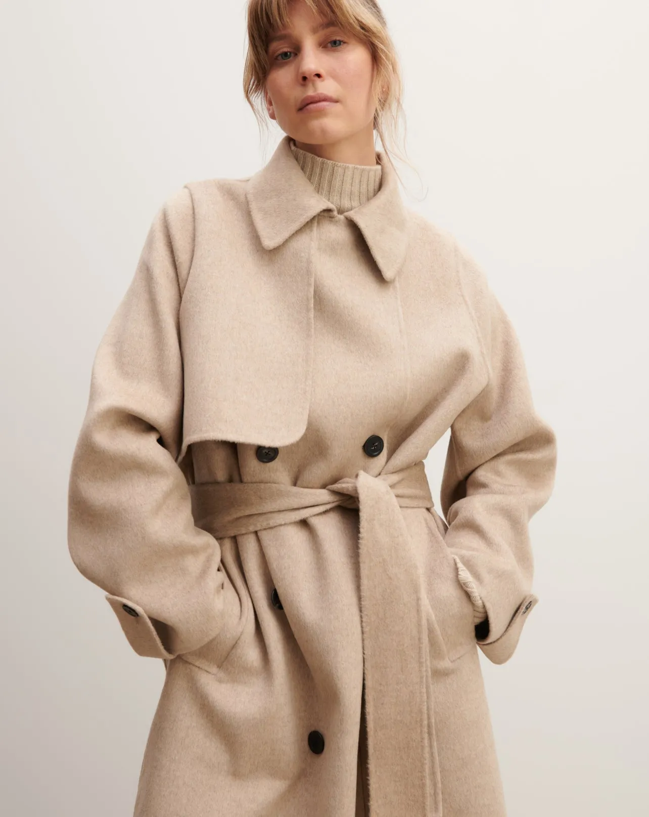 Manteau long double face