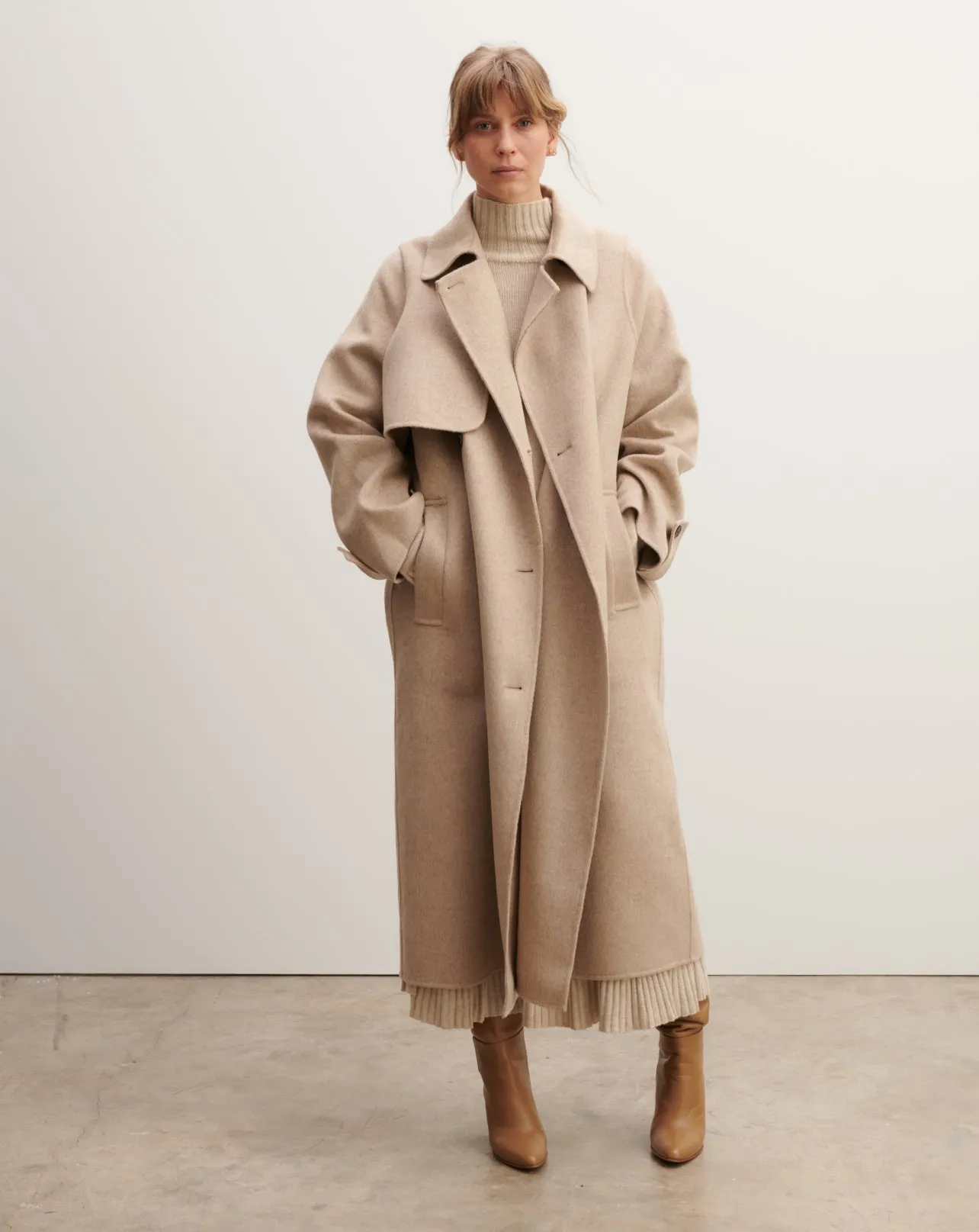 Manteau long double face