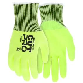 MCR Safety Cut Pro 9273HV 13 Gauge High Visibility Hypermax Shell Work Gloves, Hi-Vis Lime, 1 Pair