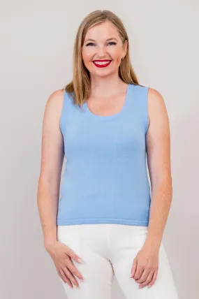 Melanie Tank, Blue, Cotton