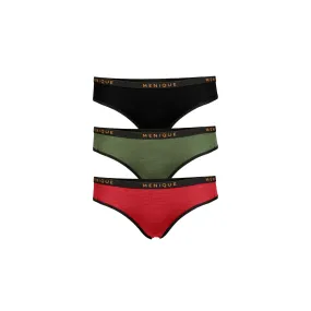 MENIQUE Women Merino Bikini Briefs 3-Pack