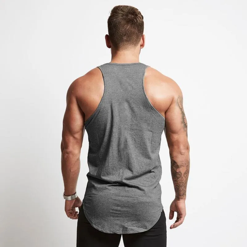 Men's Solid Color Cotton Sleeveless Sports Vest