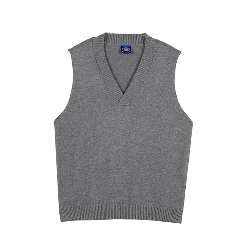 Menswear Korean Style Fashion Knitted Vest Men's Autumn Personalized V-Neck Loose Sleeveless Sweater Vests Tide