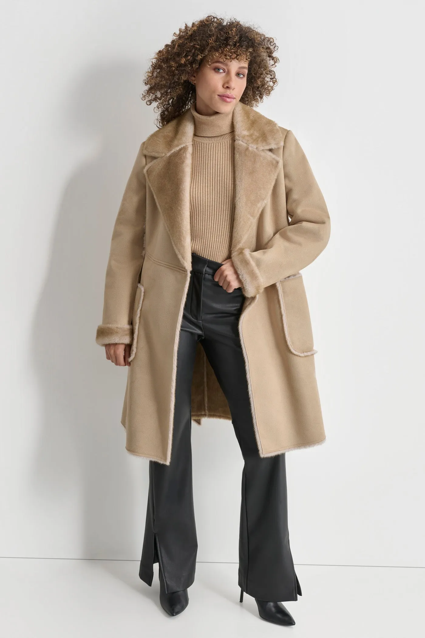 MINK BONDED SUEDE COAT