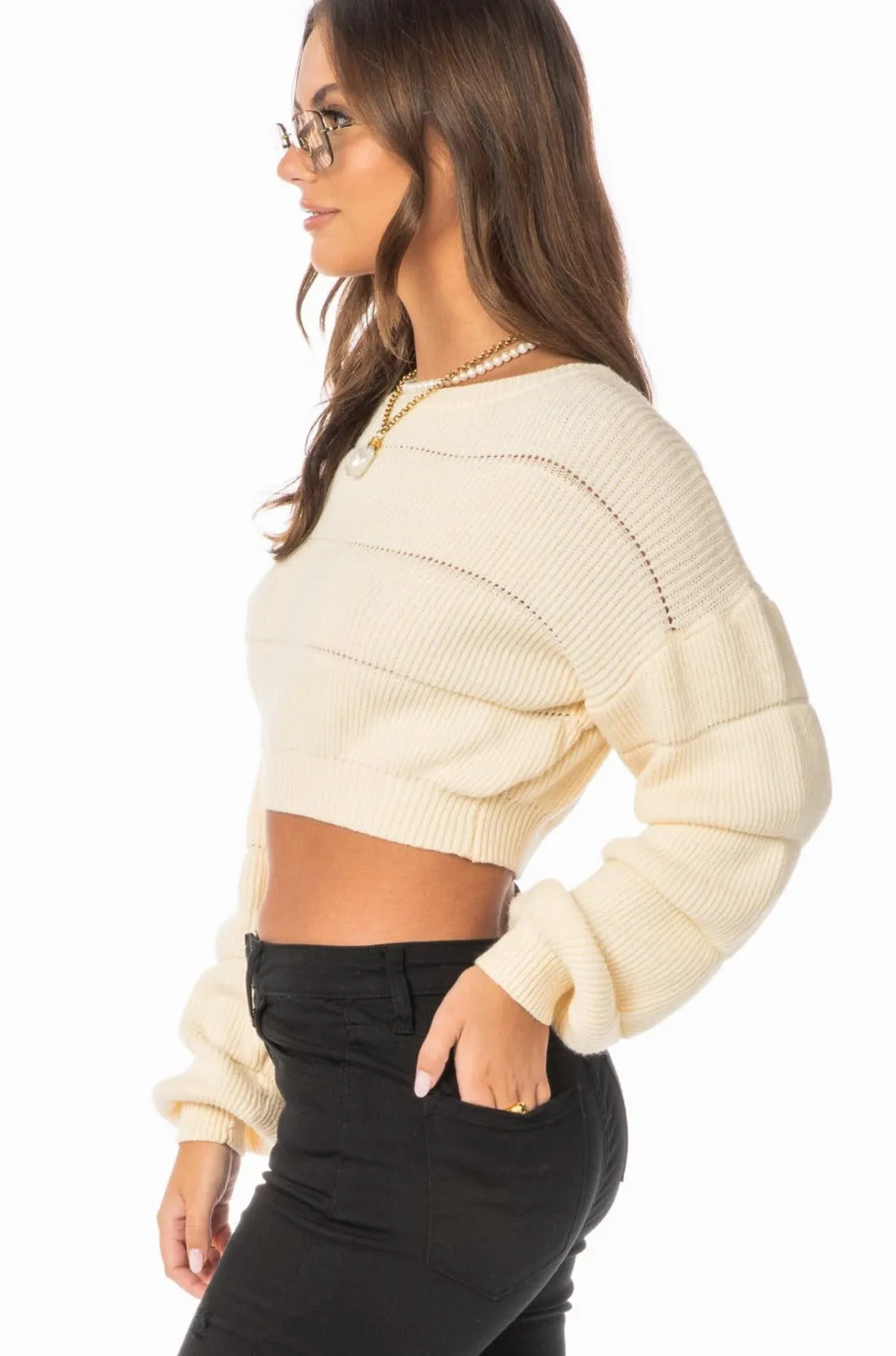 Monterey Cropped Knit Sweater