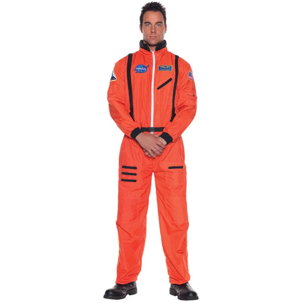 NASA Astronaut Men's ORANGE Jumpsuit Costume