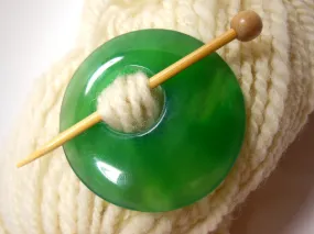 Natural Stone Agate Shawl Pin ~ Green Agate #3011