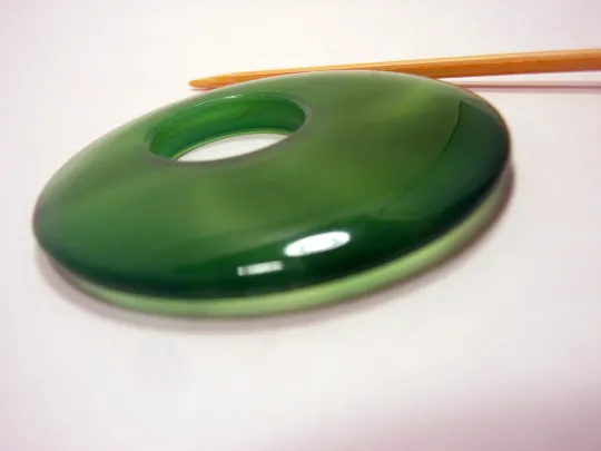 Natural Stone Agate Shawl Pin ~ Green Agate #3011