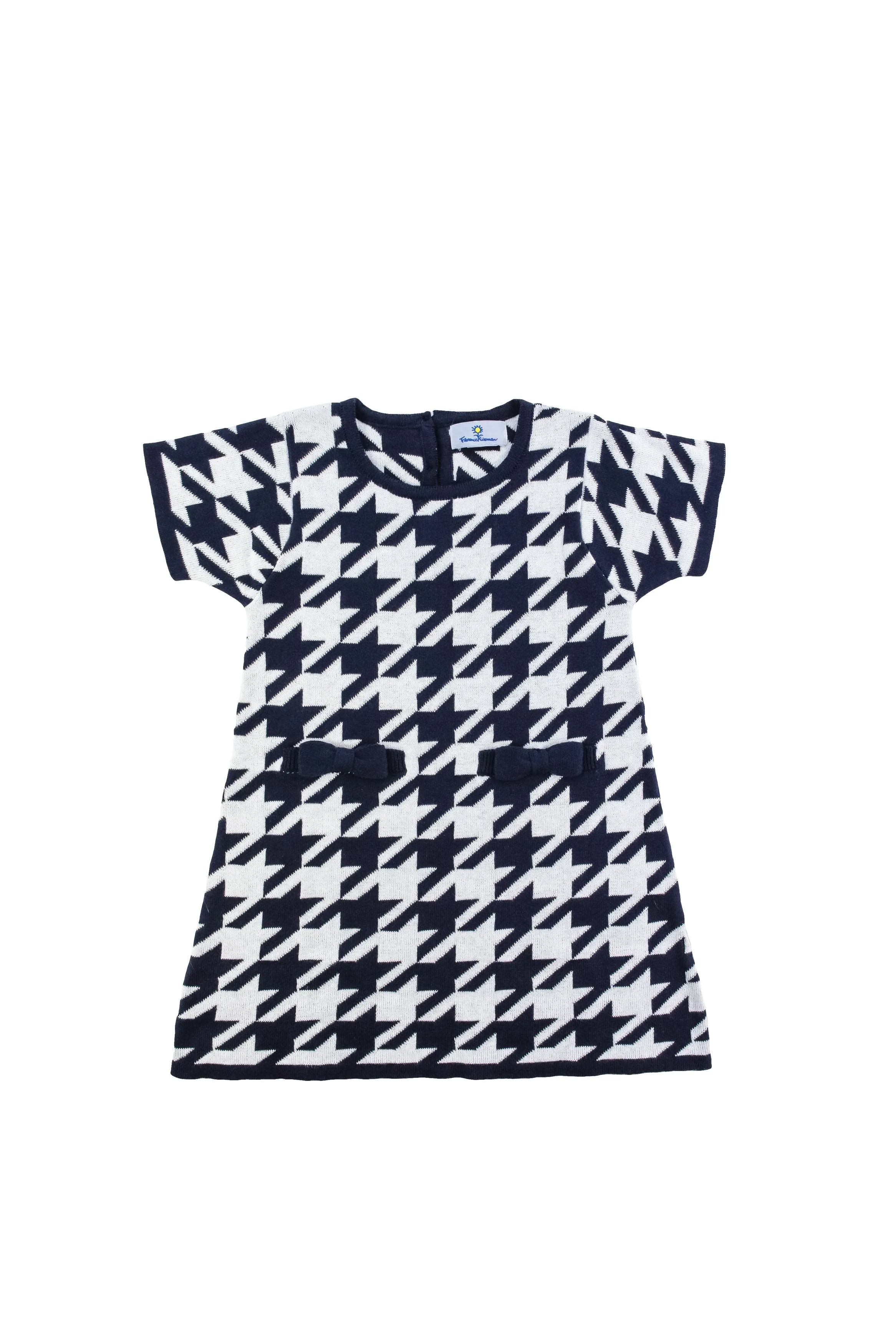 Navy Houndstooth Sweater Dress