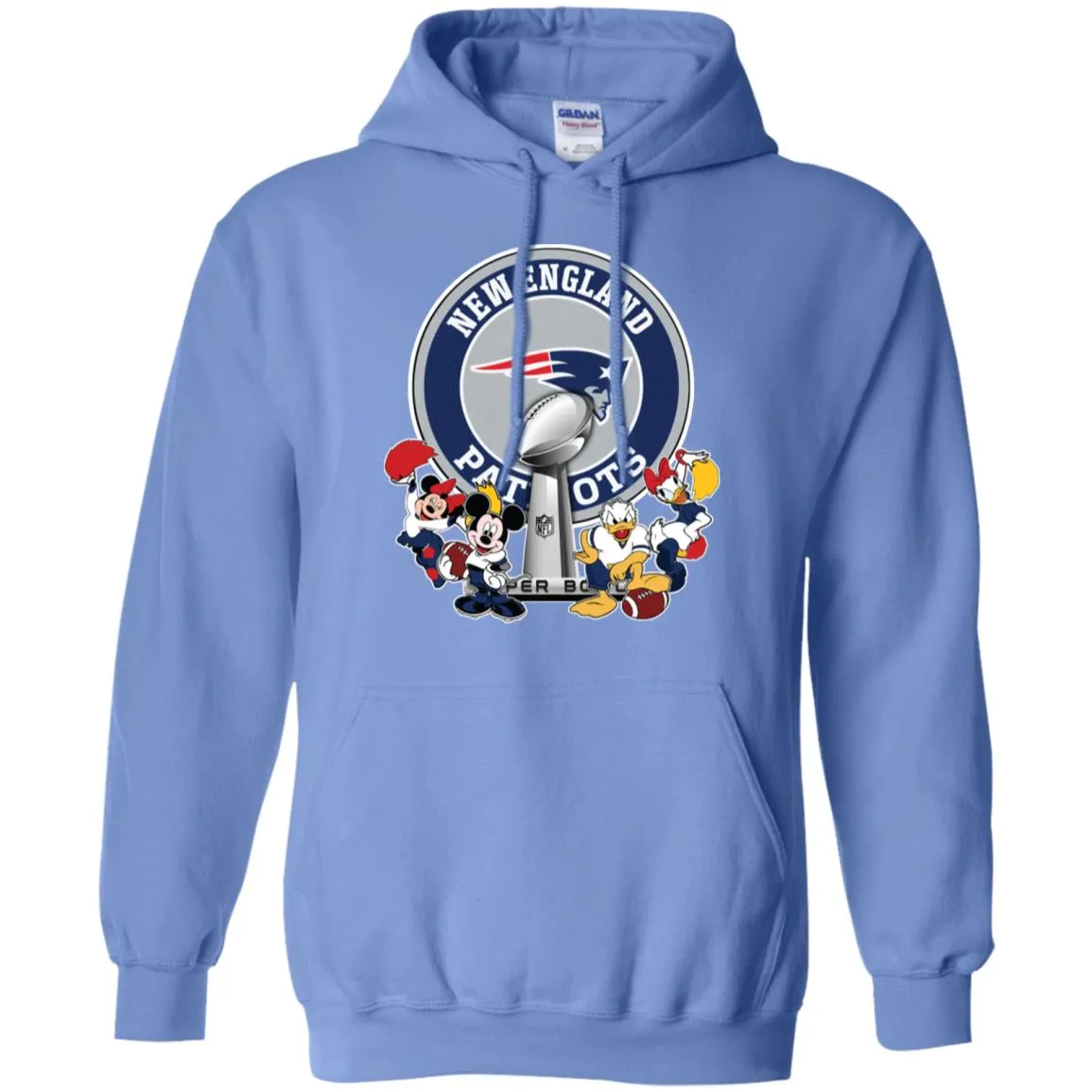 New England Patriots Super Bowl 2019 Mickey Minnie Mouse Donald Daisy Duck Football Nfl Pullover Hoodie Sweatshirt