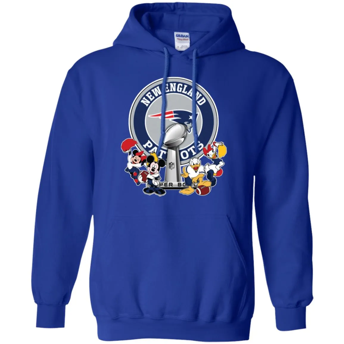 New England Patriots Super Bowl 2019 Mickey Minnie Mouse Donald Daisy Duck Football Nfl Pullover Hoodie Sweatshirt