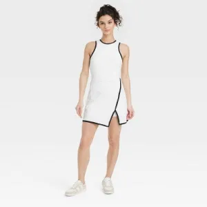 New - Women's High-Neck Wrap Active Dress - All In Motion White M