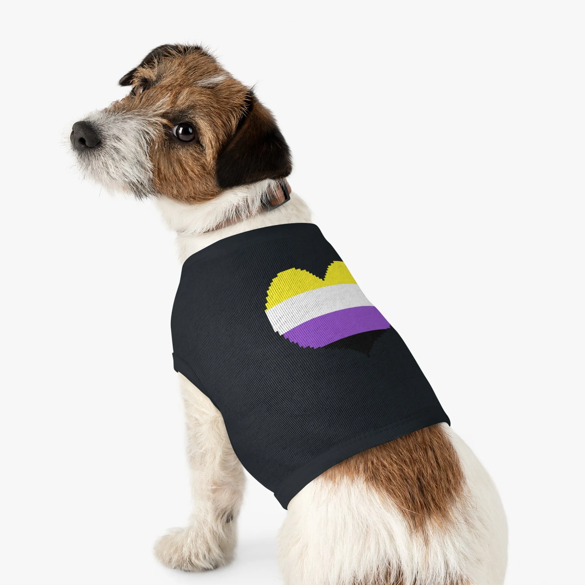 Non-Binary Pixel Heart Pet Tank Top