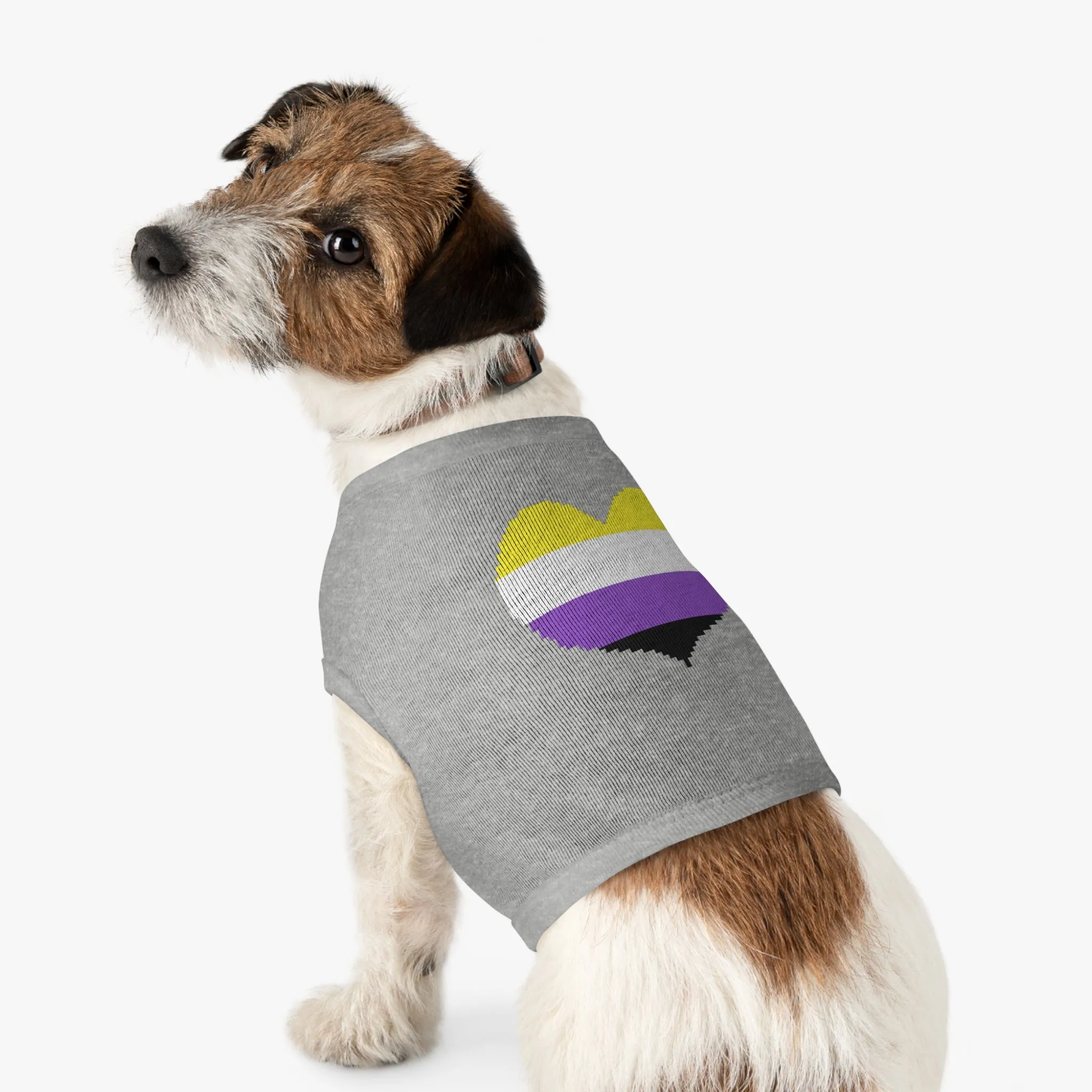 Non-Binary Pixel Heart Pet Tank Top