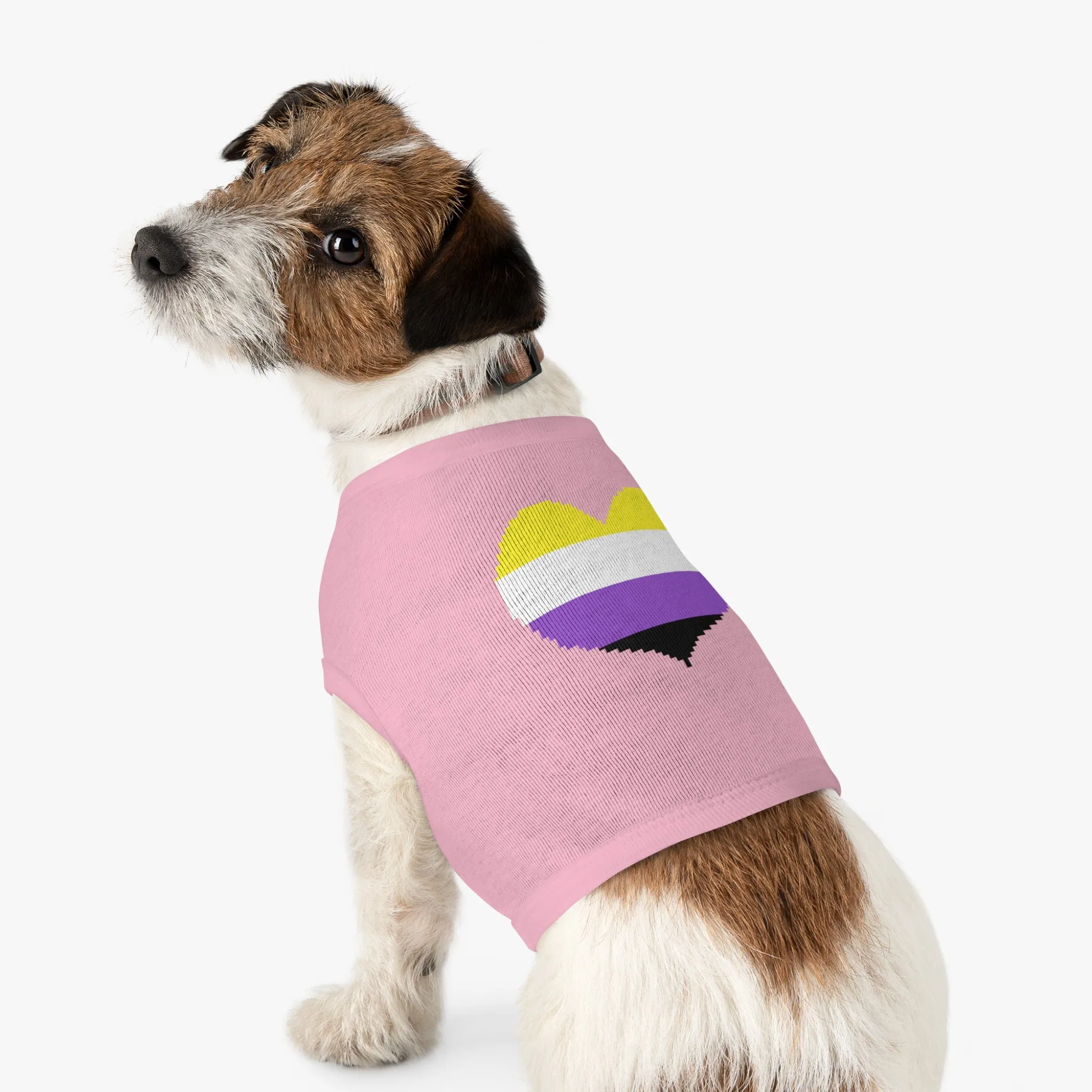 Non-Binary Pixel Heart Pet Tank Top