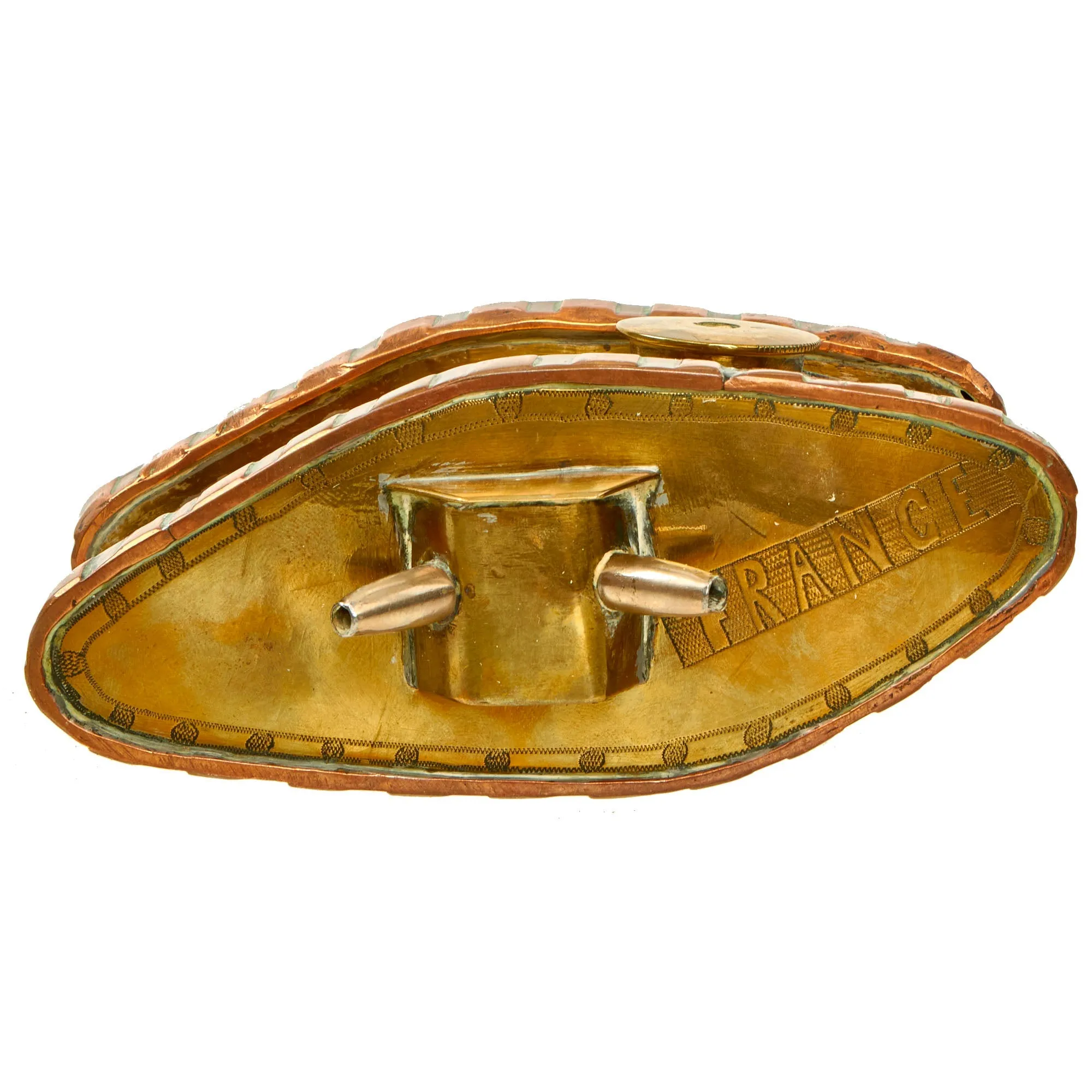 Original British WWI Mark IV Tank Trench Art As Featured In The Book “Trench Art, An Illustrated History” by Jane Kimball on Page 168