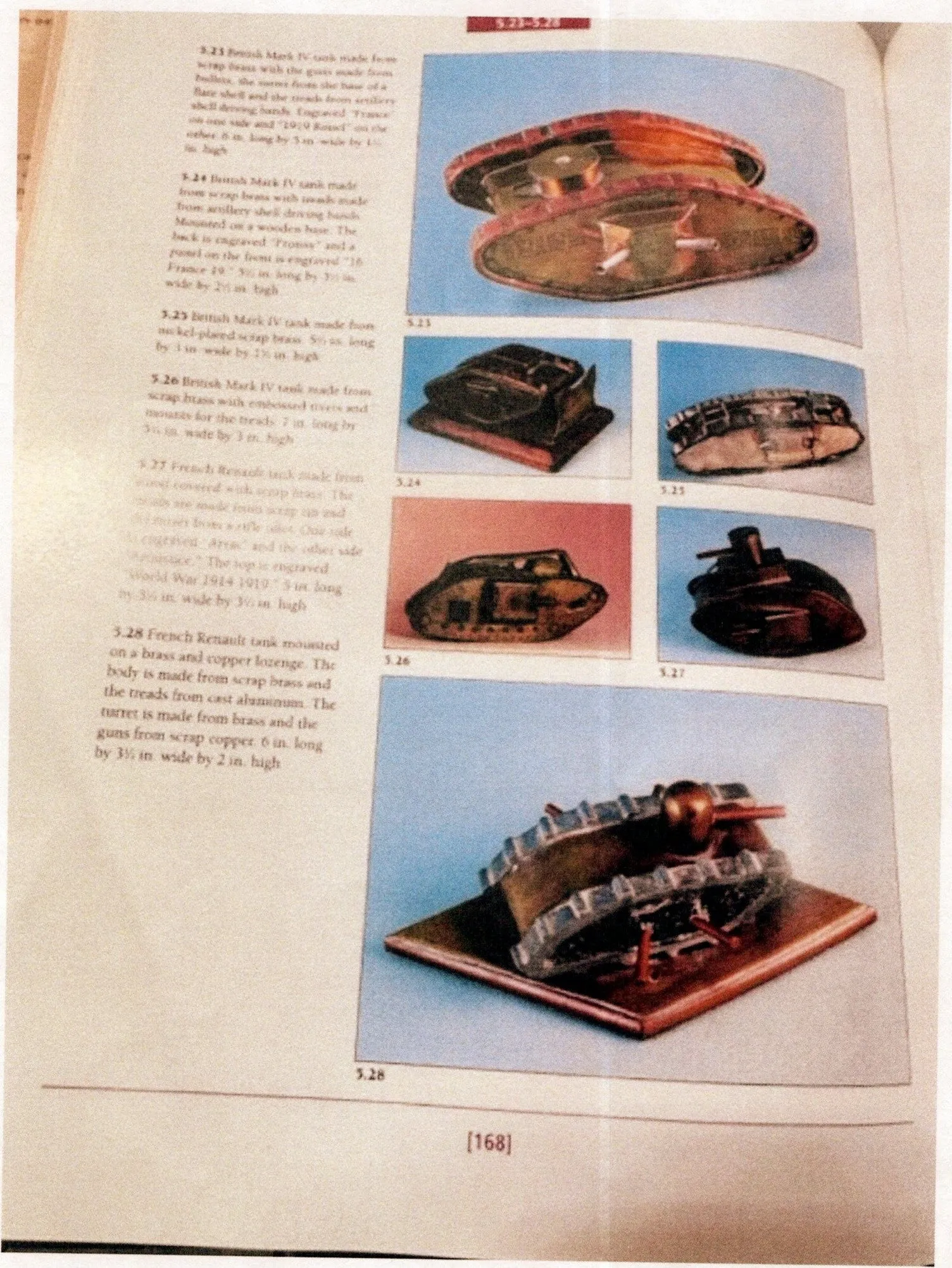 Original British WWI Mark IV Tank Trench Art As Featured In The Book “Trench Art, An Illustrated History” by Jane Kimball on Page 168