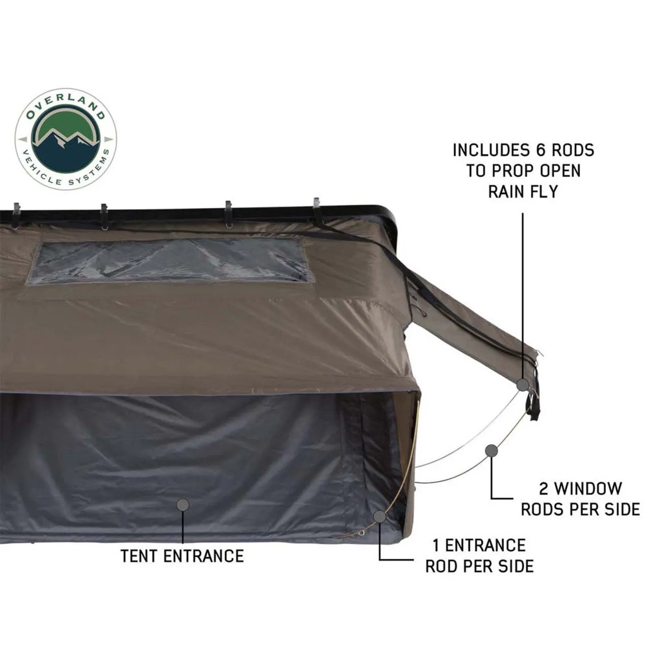 Overland Vehicle Systems HD Bushveld II Cantilever Hard Shell Roof Top Tent