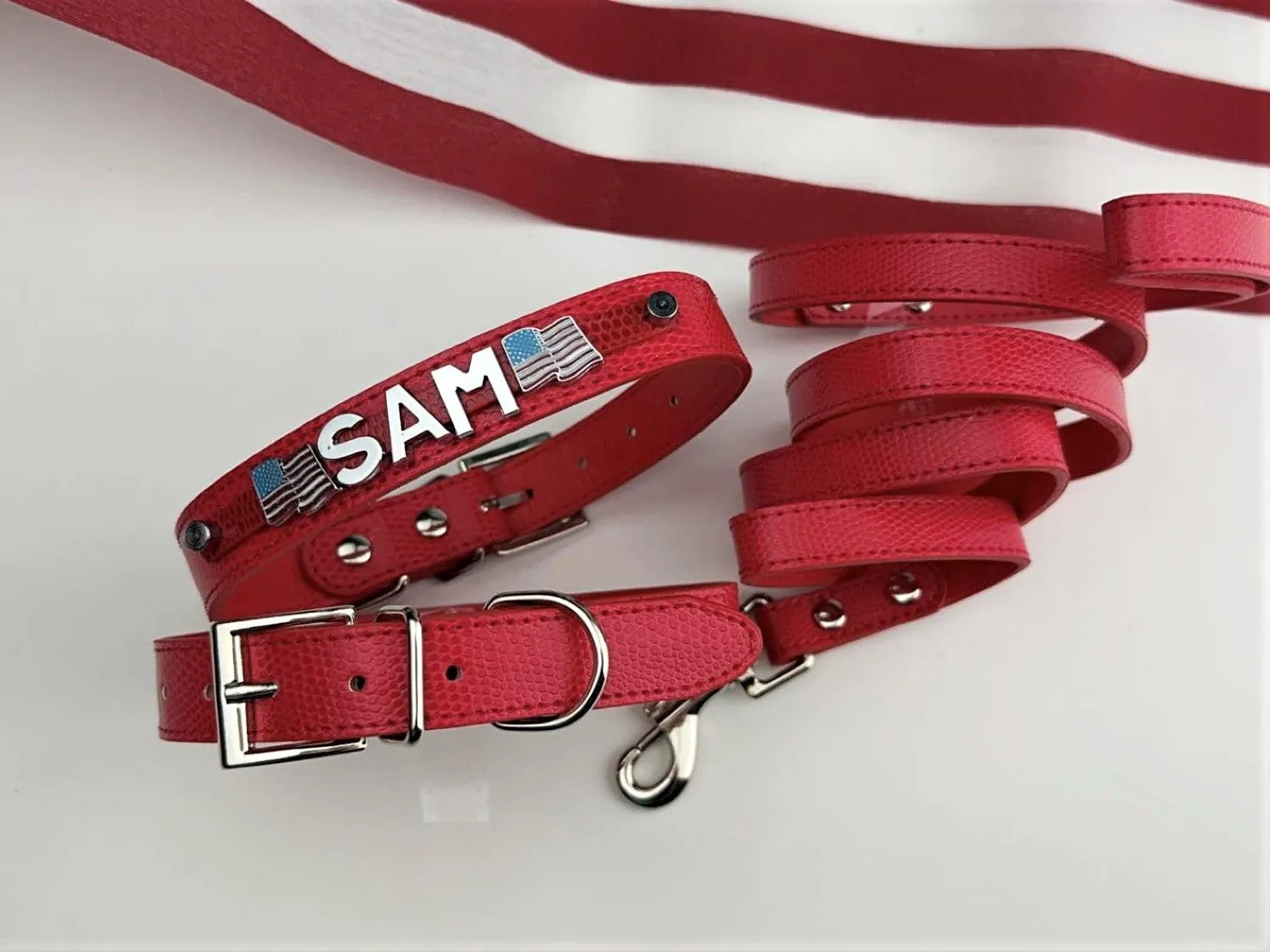 Patriotic Flag Personalized collar