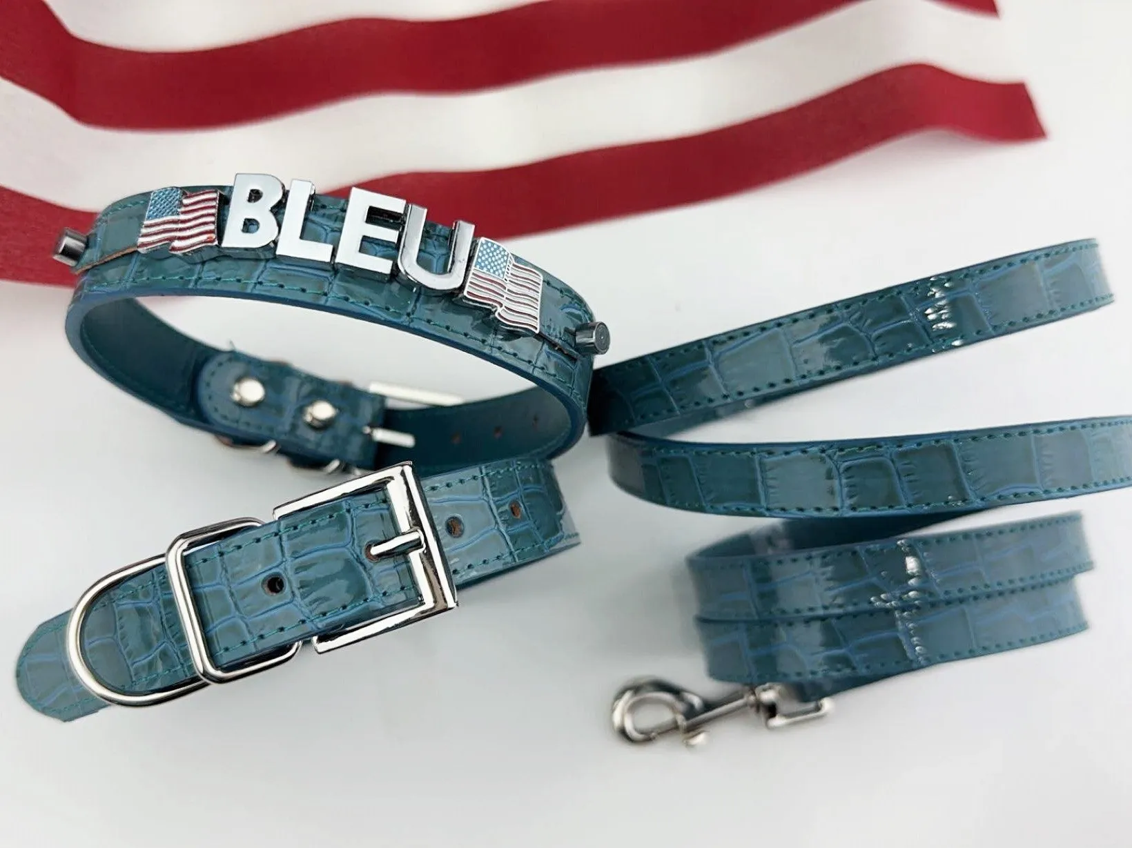 Patriotic Flag Personalized collar