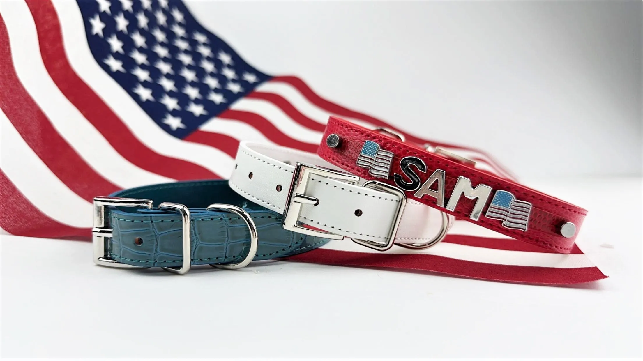 Patriotic Flag Personalized collar