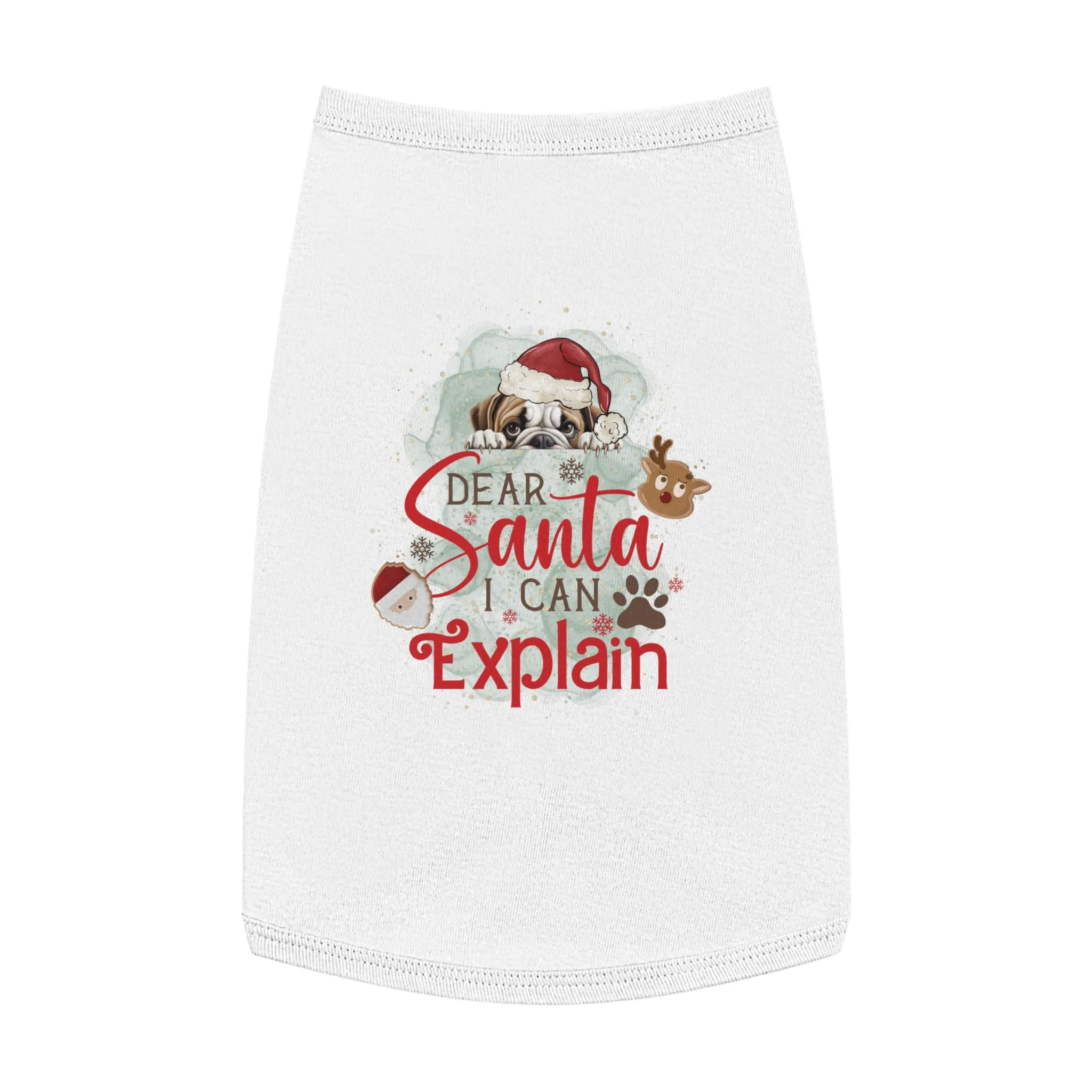 Pet Tank Top, Santa I Can Explain, Christmas Pet Tank Top