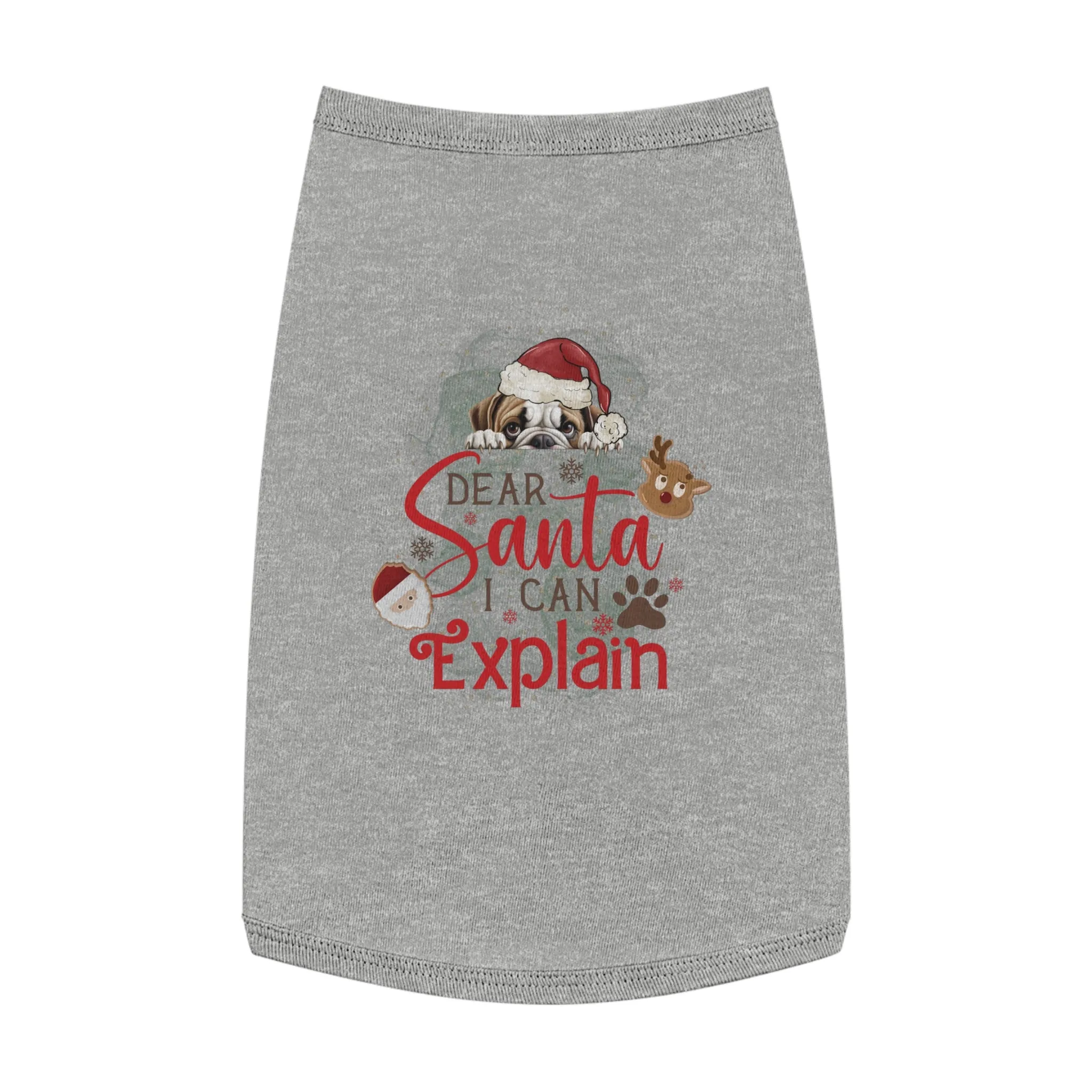 Pet Tank Top, Santa I Can Explain, Christmas Pet Tank Top