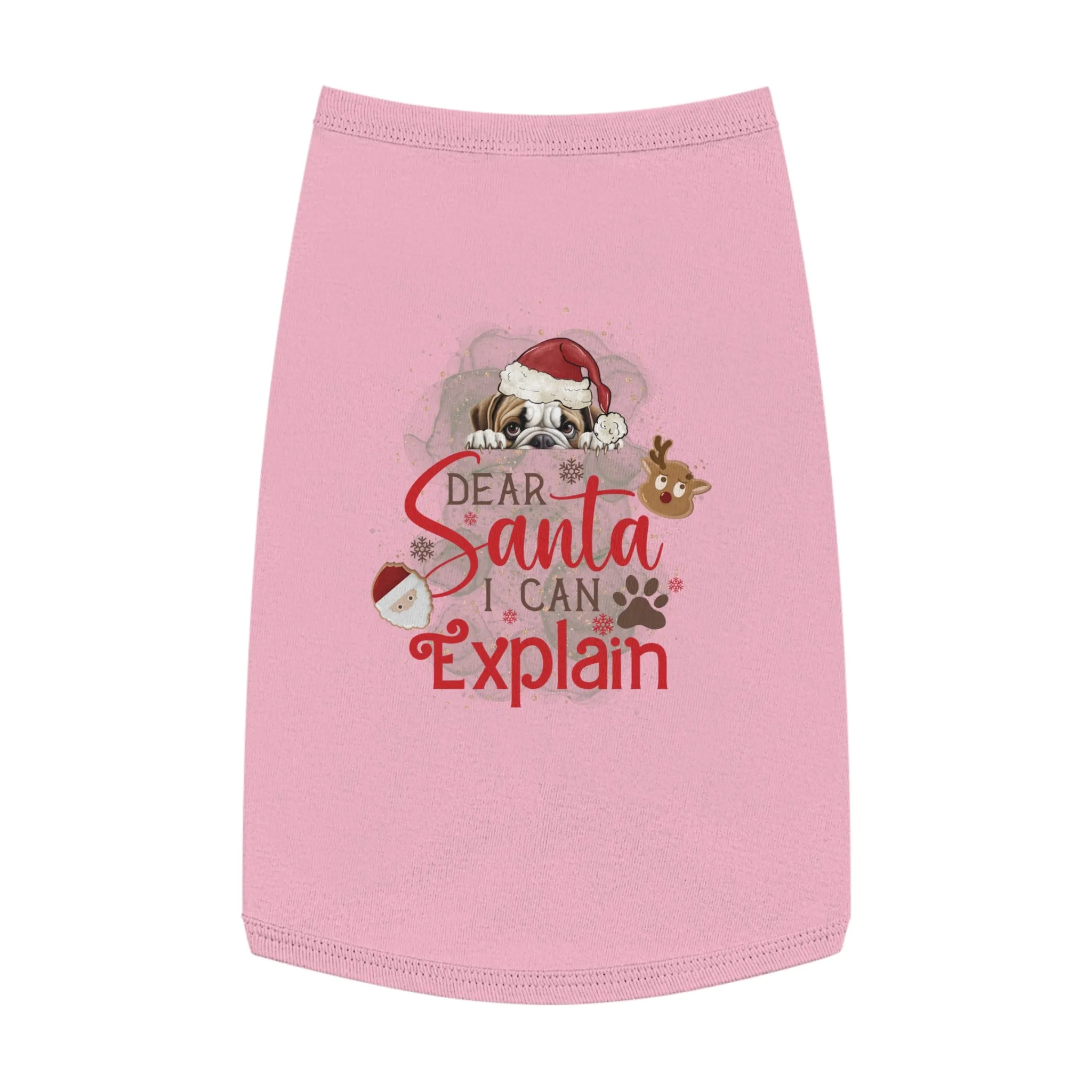 Pet Tank Top, Santa I Can Explain, Christmas Pet Tank Top