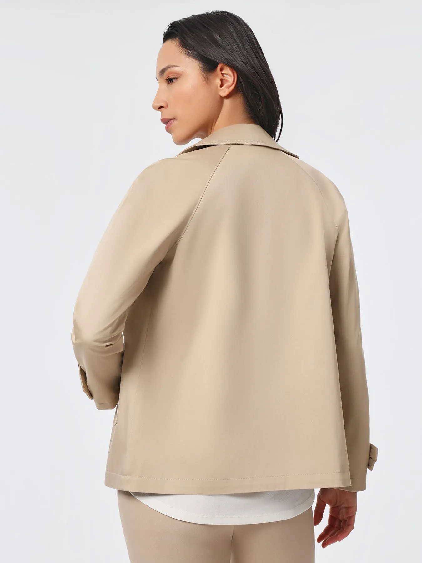 Plus Size Double-Breasted Trench Coat