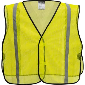 PORTWEST® Lightweight Non ANSI Mesh Vest - 1" Reflective Silver Tape Yellow - US390