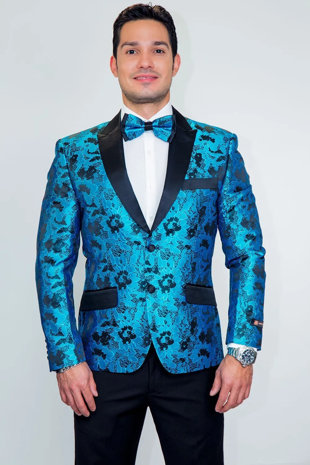 "Amsterdam" Turquoise Tuxedo Jacket