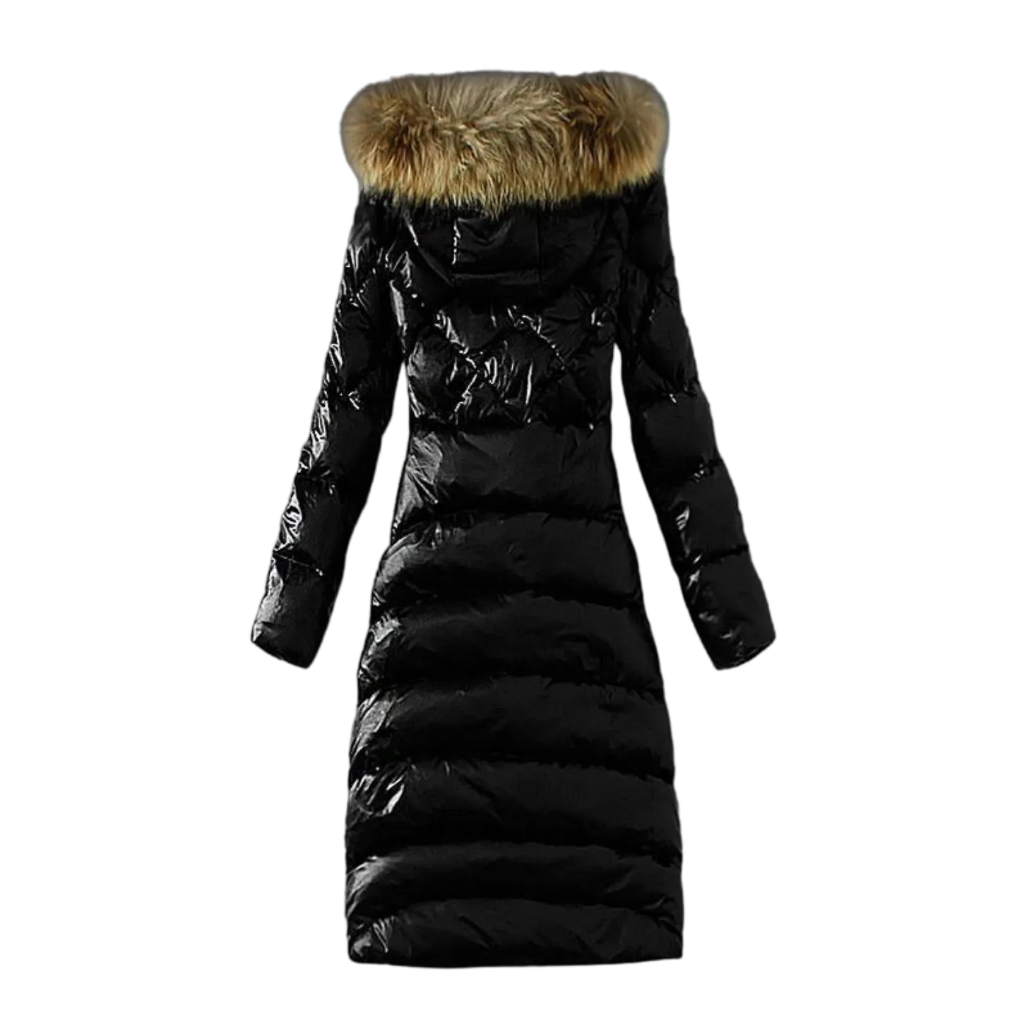 Raccoon Large Fur Collar Plus Size Slim Down Coat And Long Women