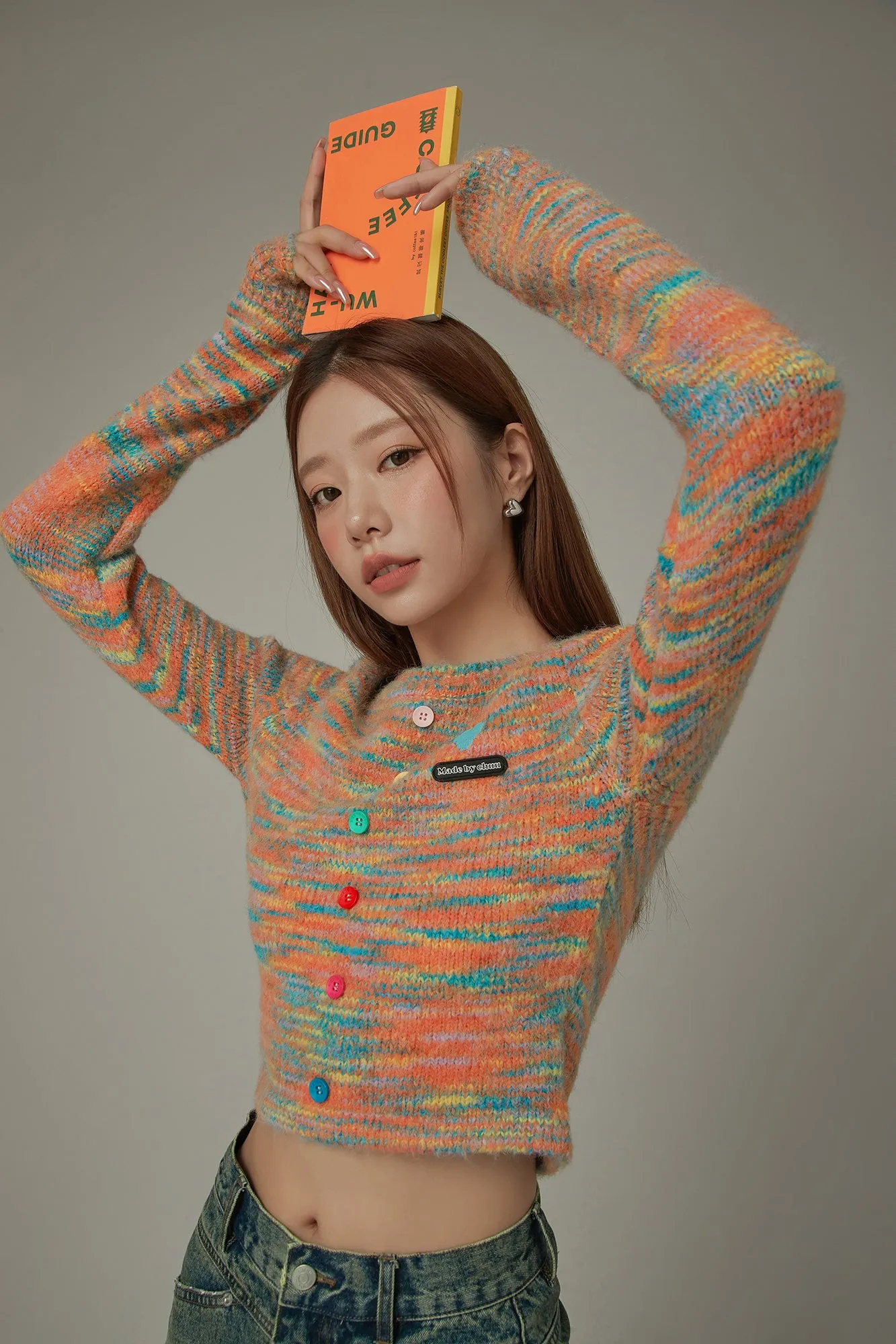 Rainbow Crop Knit Sweater