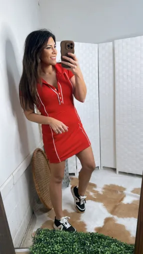 Rally Girl Collared Mini Dress