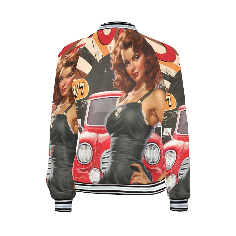 Retro Car Service awd506 Bomber Jacket for Women