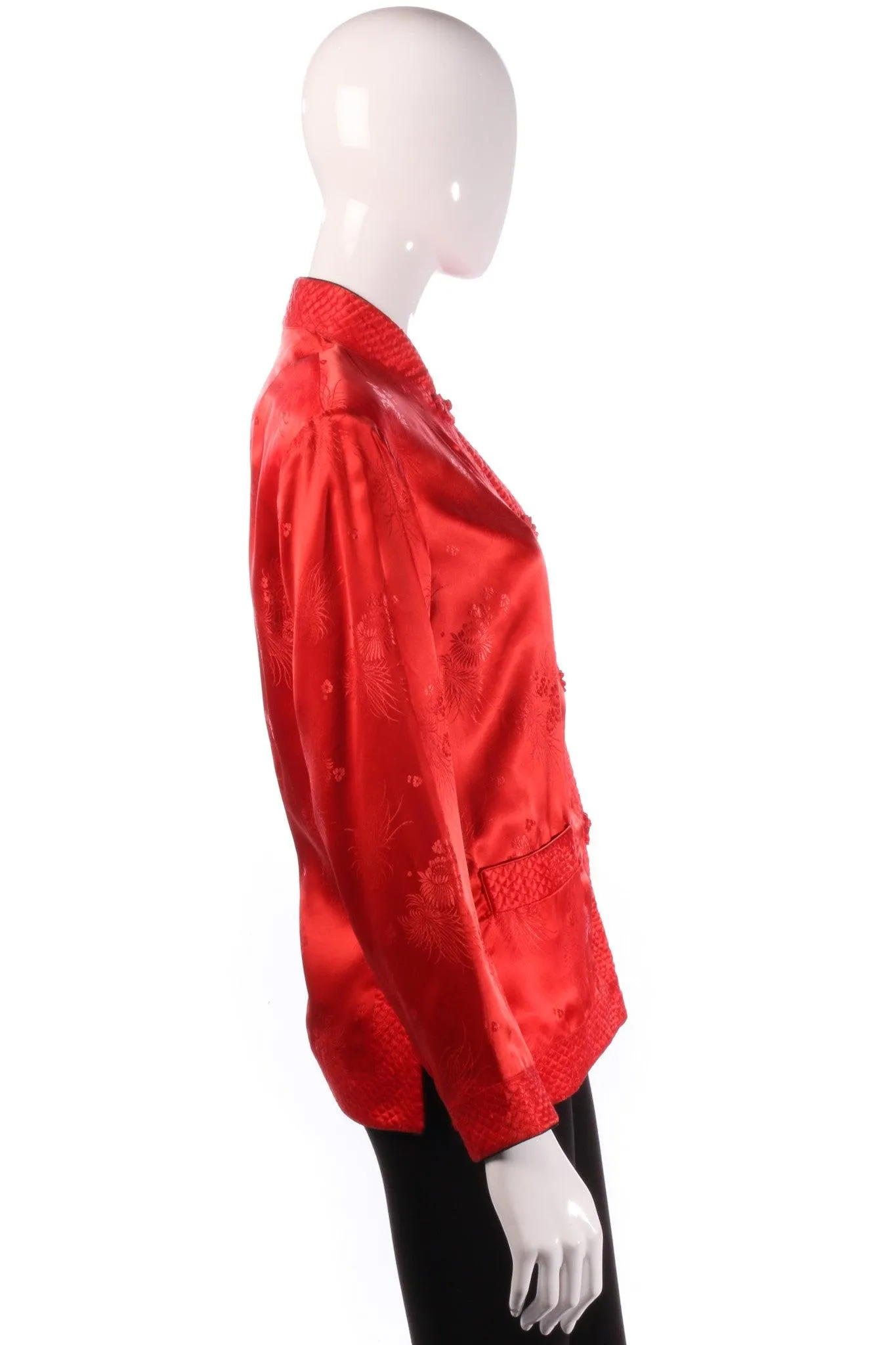 Reversible red and black silk Chinese jacket size M