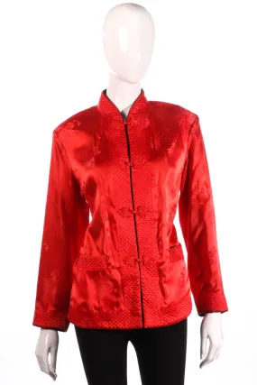 Reversible red and black silk Chinese jacket size M