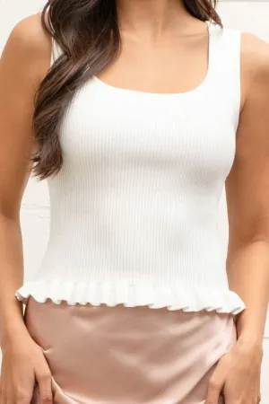 Rib Knit Ruffle Tank